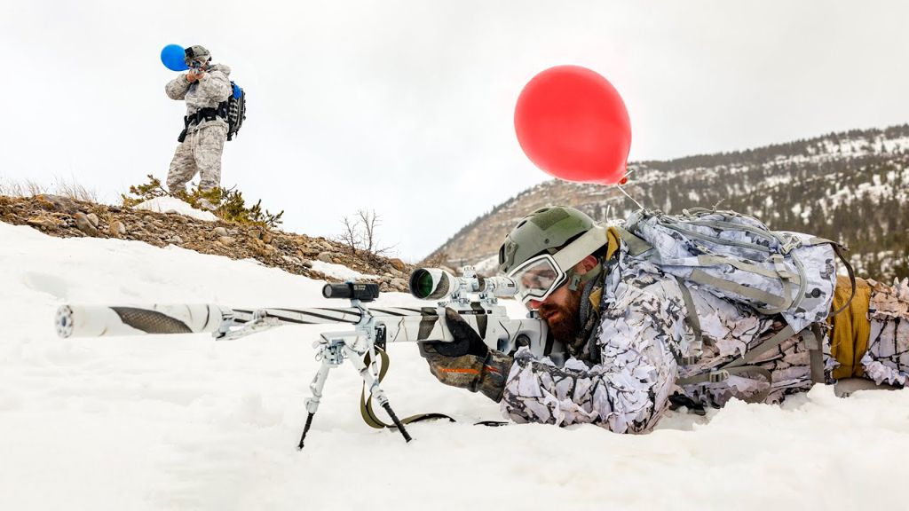 Snow sniper airsoft battle Dude Perfect